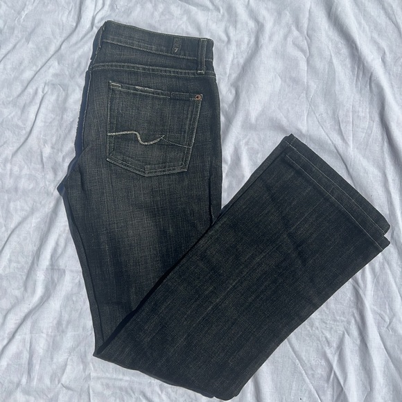 Seven for all mankind Bootcut QC black denim cut#711575 Size 27 - Picture 1 of 15